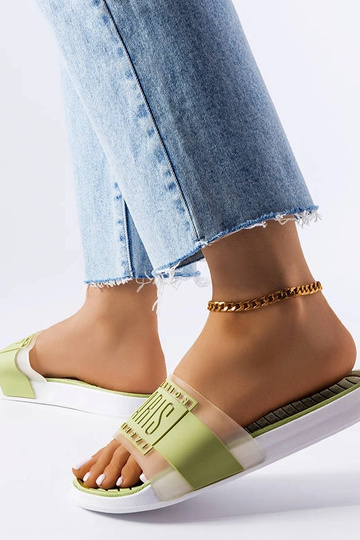 Tongs Paris en caoutchouc vert 2