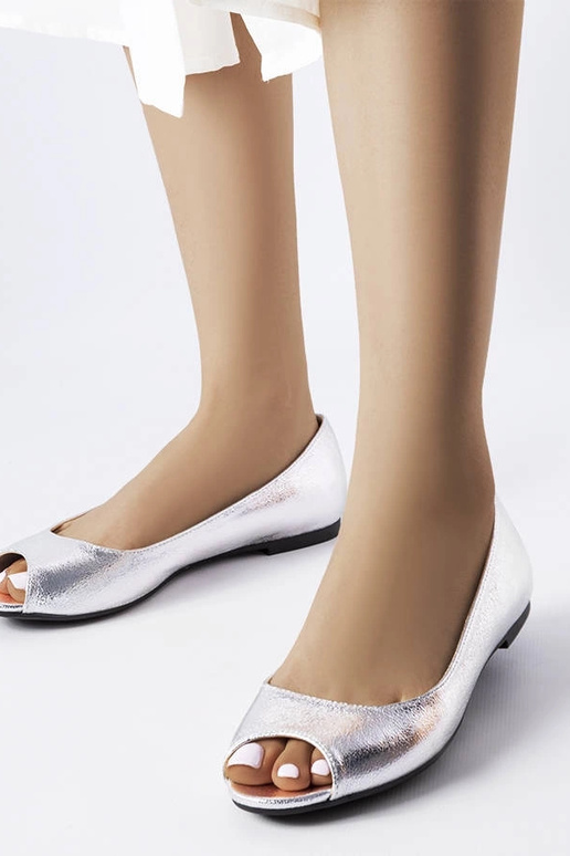 Trieux – Ballerinas in Silber-Metallic