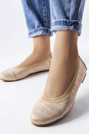 Ballerines métallisées beiges Crummit