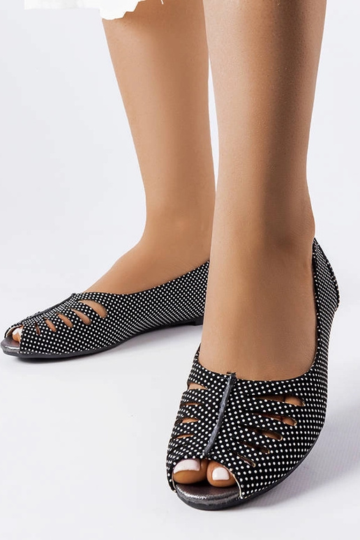 Schwarze gepunktete Ballerinas mit...