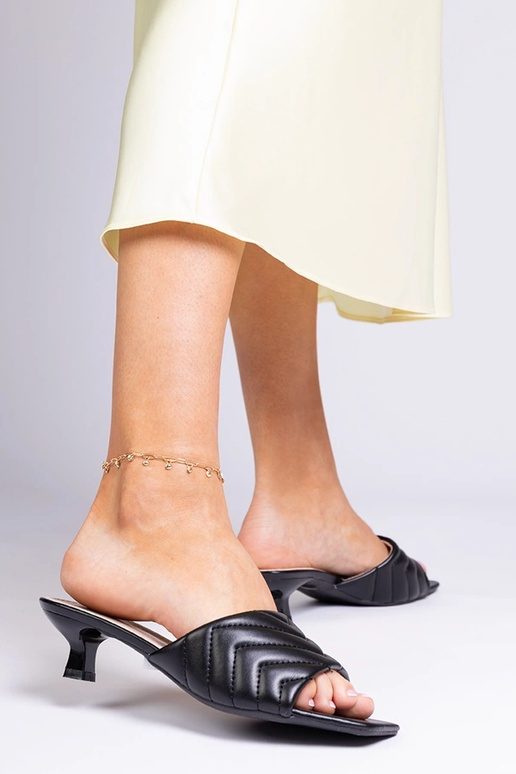 Pantoufles noires à petit talon, «...