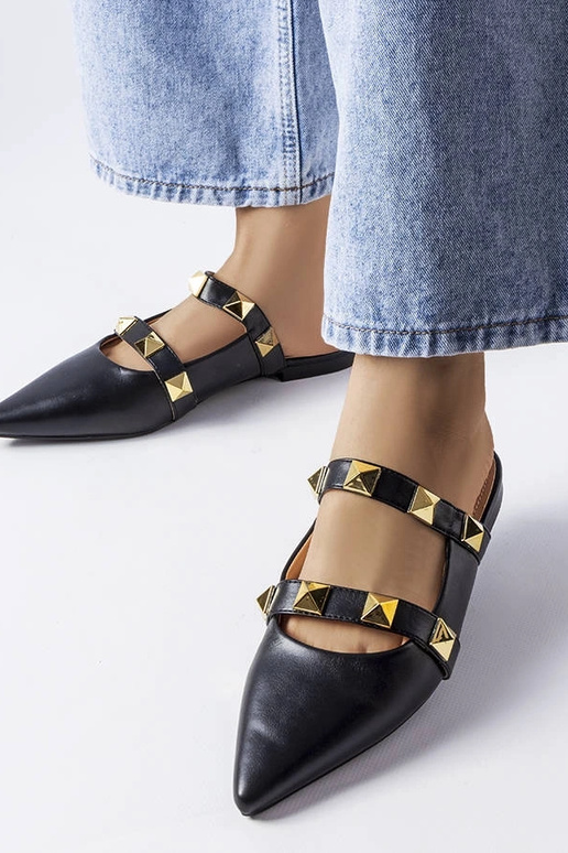 Schwarze Flip-Flops mit spitzer...