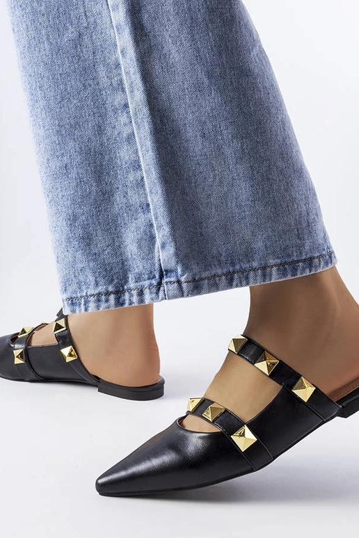 Schwarze Flip-Flops mit spitzer...