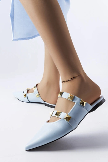 Mules cloutées bleues Ruckman 2