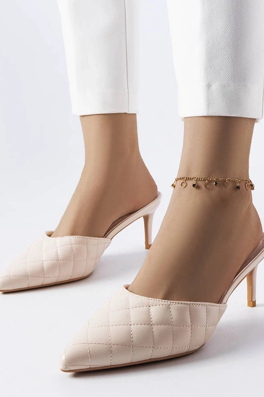 Beige quiltede stiletmuller Lambert Beige quiltede stiletmuller Lambert