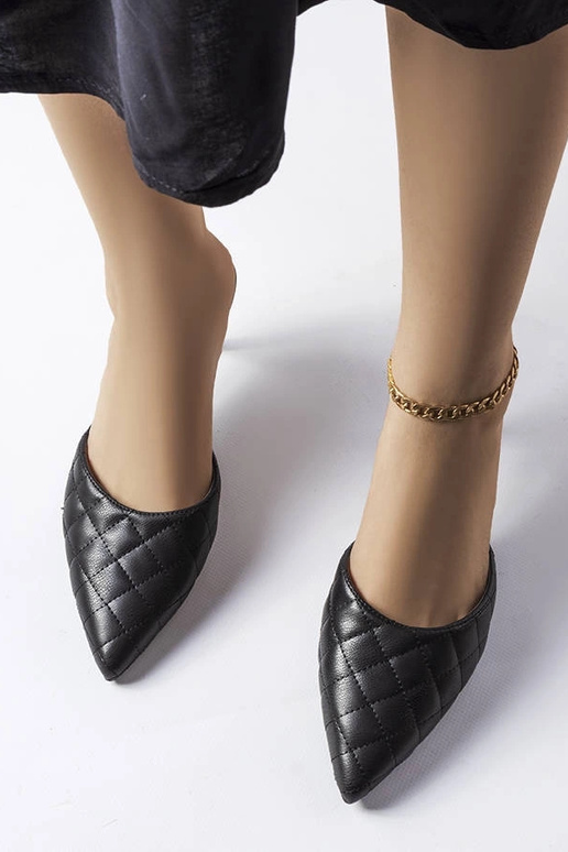 Mocassins matelassés noirs à talon...