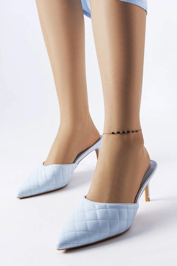 Blue Quilted Slip-Ons med stilethæl fra Lambert 2