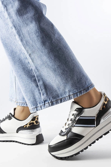 Baskets noires avec empiècements pailletés Lang 2