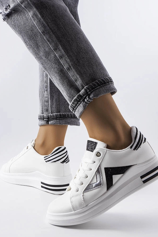 Monty sorte og hvide platformssneakers Monty sorte og hvide platformssneakers