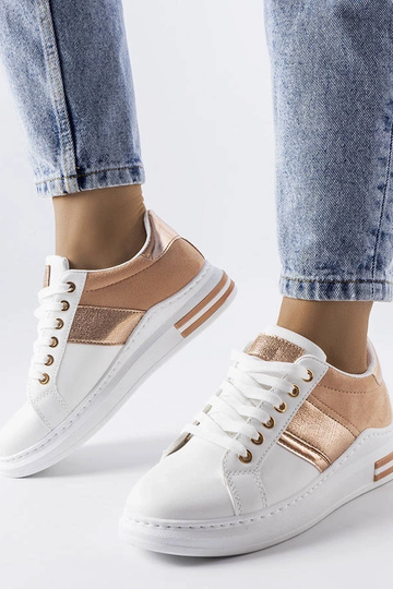Hvide sneakers med lyserøde...