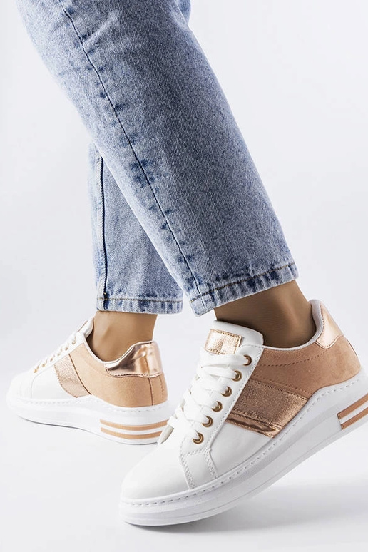 Hvide sneakers med lyserøde indlæg Deans Hvide sneakers med lyserøde indlæg Deans