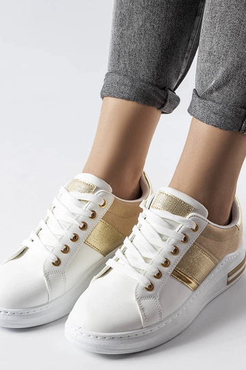 Hvide sneakers med beige...