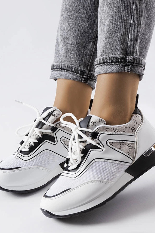 Hvide sneakers med guldelementer Bedord Hvide sneakers med guldelementer Bedord