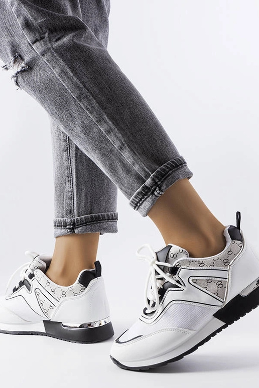 Hvide sneakers med guldelementer Bedord Hvide sneakers med guldelementer Bedord