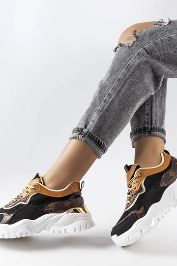 Schwarze Sneakers mit unregelmäßiger Sohle Alta