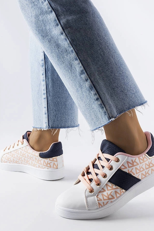 Hvide sneakers med farverige indlæg...