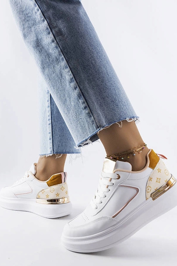 Weiße Sneakers mit beigen Einsätzen Margarita