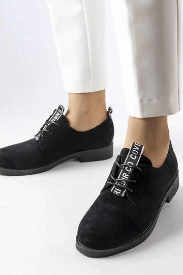 Zwarte Sunderland schoenen van kunstsuède