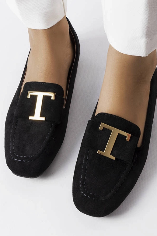 Ballerines en simili daim noires...