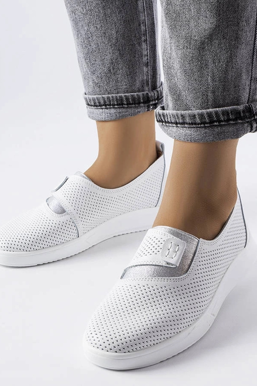 Baskets Ethels en cuir perforé blanc Baskets Ethels en cuir perforé blanc