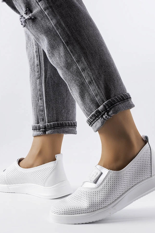 Ethels hvide perforerede læder sneakers Ethels hvide perforerede læder sneakers