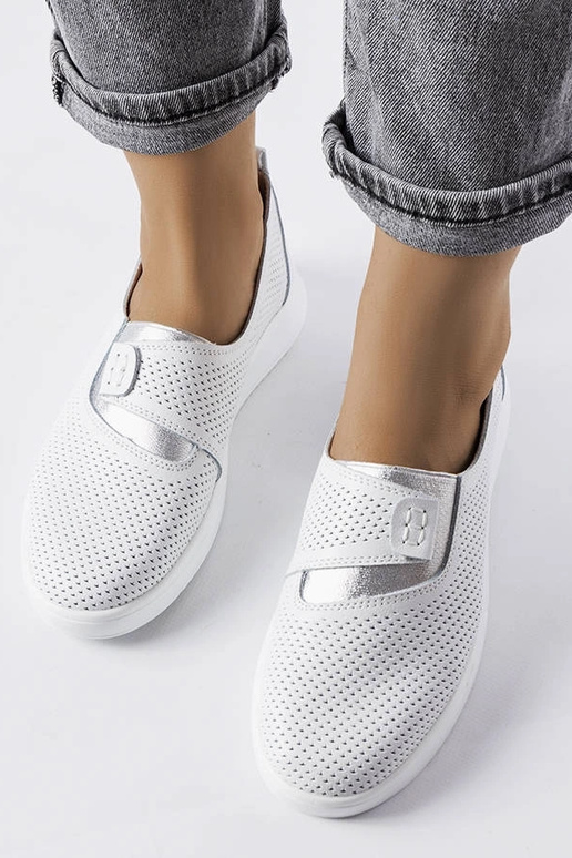 Ethels hvide perforerede læder sneakers Ethels hvide perforerede læder sneakers