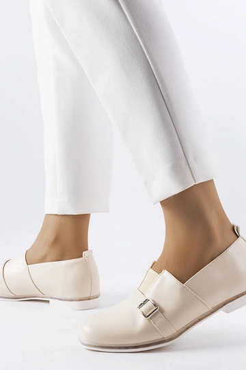 Sandfarbene Halbschuhe mit Lederinnensohle, „Felosa" 2
