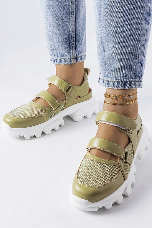 Grønne sneakers med massiv Djurs sål Grønne sneakers med massiv Djurs sål