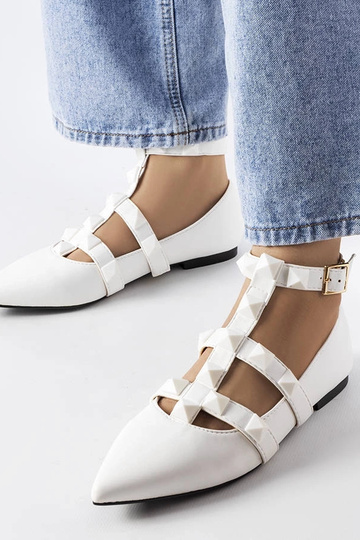 Ballerines blanches avec fermoir Blur spectaculaire