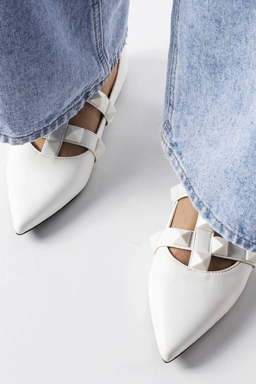 Ballerines blanches avec fermoir Blur...