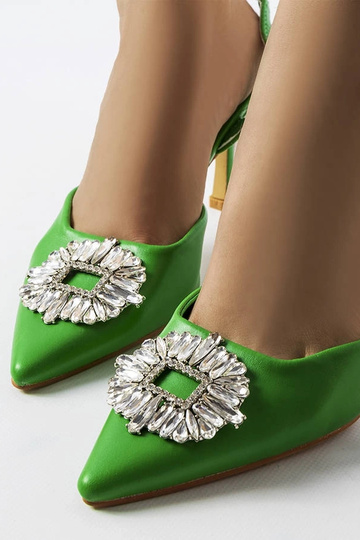 Grüne Strass-Pumps Moïse 2