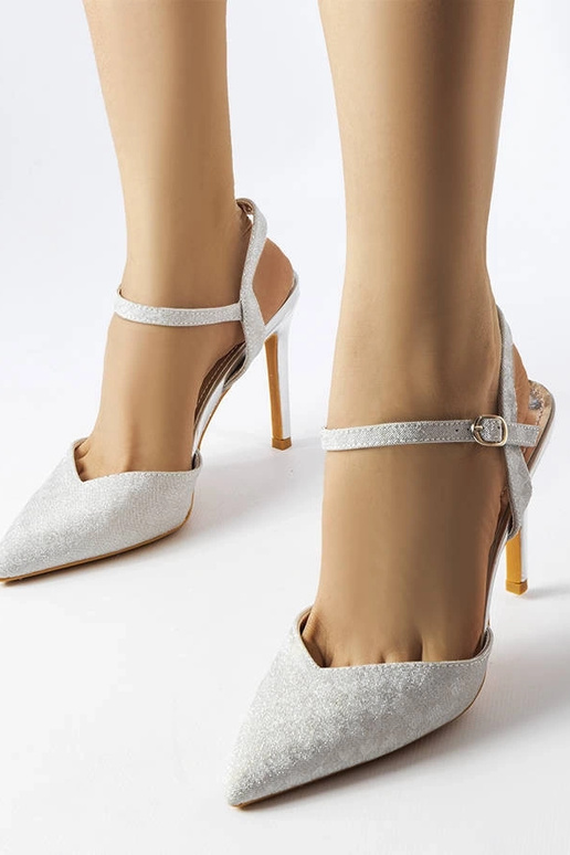 Sølv skinnende Gallia hæle Sølv skinnende Gallia hæle