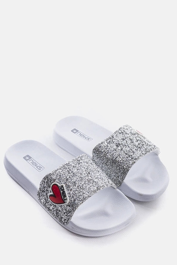 Boncoeur graue Glitzer-Flip-Flops für Kinder