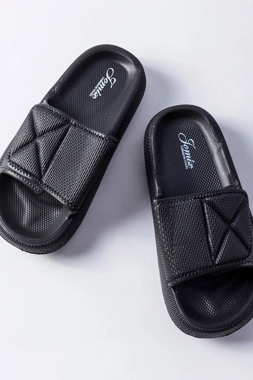 Schwarze Damen-Flip-Flops mit dicker...