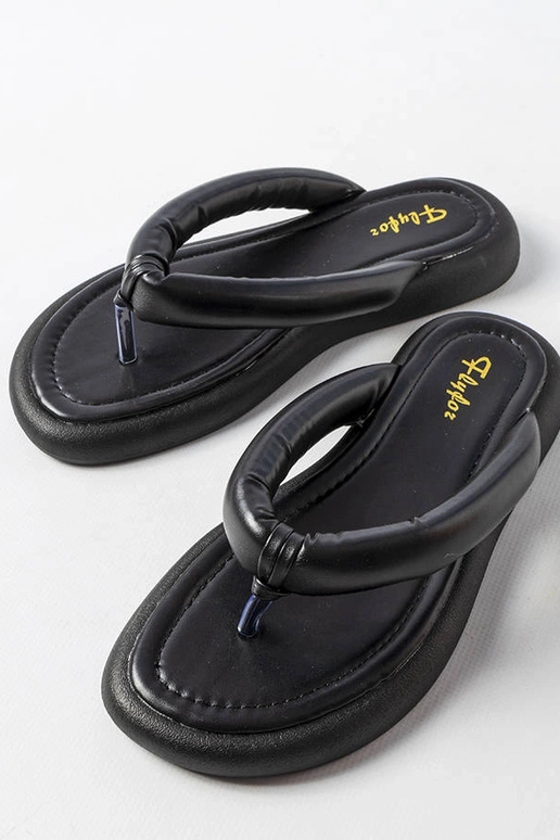 Schwarze, klobige Flip-Flops von...