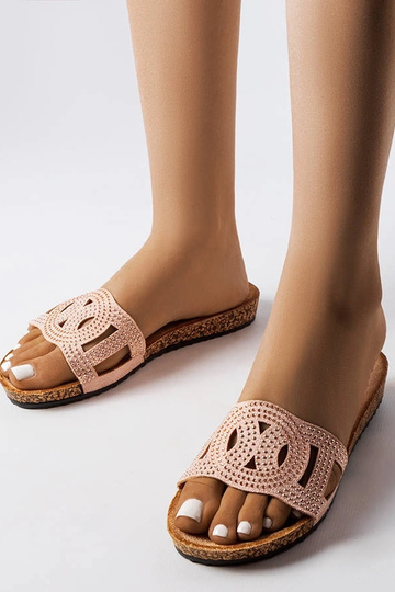 Rosa Flip-Flops mit Strasssteinen verziert Lagacé