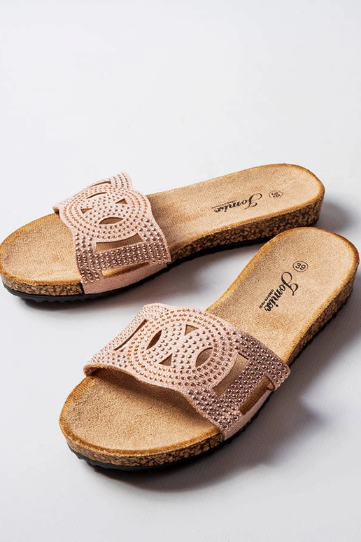 Rosa Flip-Flops mit Strasssteinen...