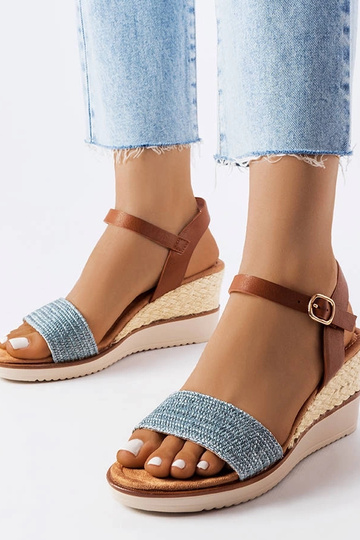 Blå Miami Wedge Sandaler 2