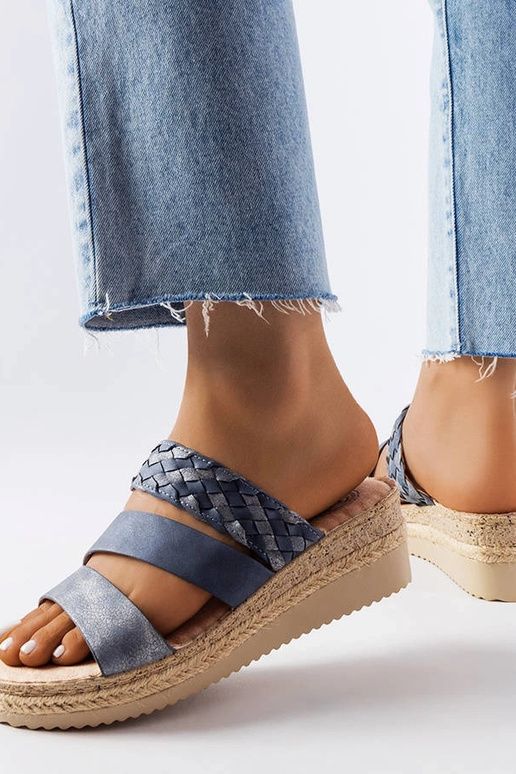 Blaue Boston-Keilsandalen Blaue Boston-Keilsandalen