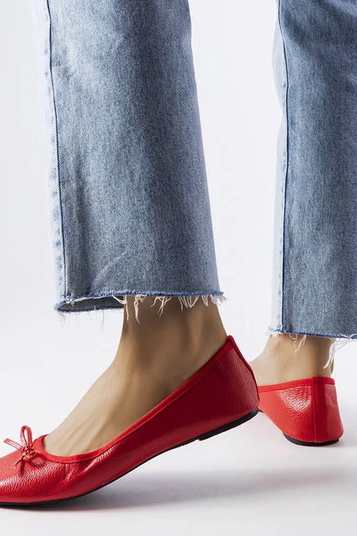 Rote Ballerinas mit Schleife Vaillancour