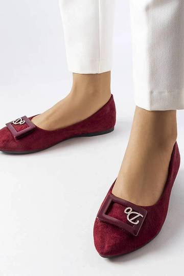 Burgunderrote Ballerinas mit Zirkonia Fleming 2