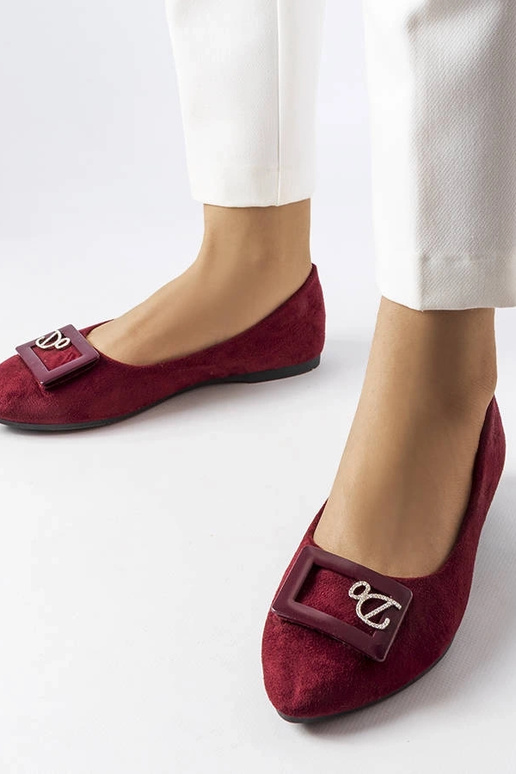 Burgunderrote Ballerinas mit Zirkonia...