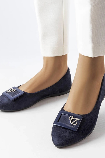 Ballerines bleu marine avec zircons Fleming