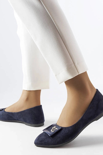 Marineblaue Ballerinas mit Zirkonen Fleming 2