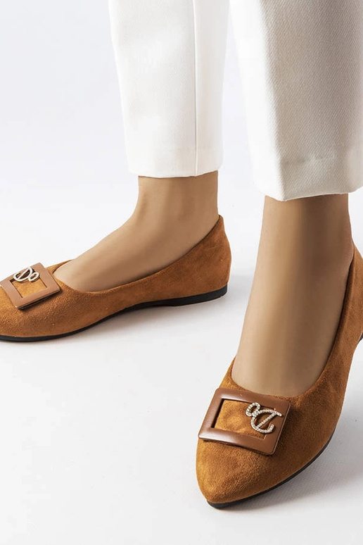 Braune Ballerinas mit Zirkonen...