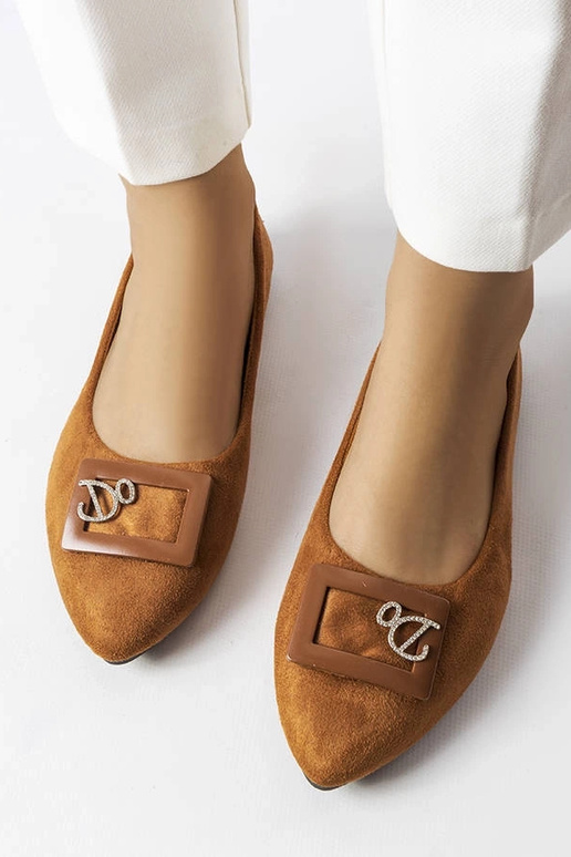 Braune Ballerinas mit Zirkonen...