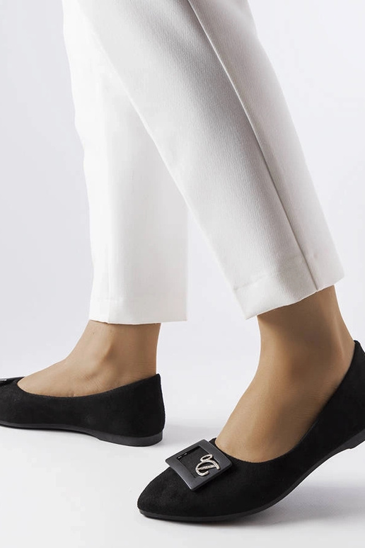 Schwarze Ballerinas mit Zirkonen...