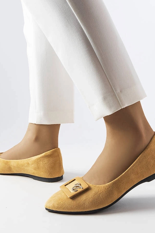 Beige Ballerinas mit Zirkonia Fleming