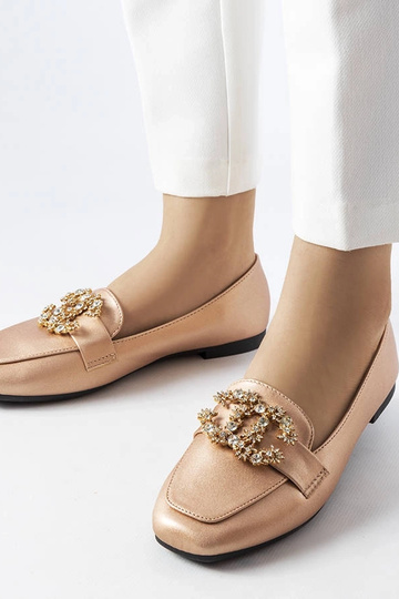 Gyldne loafers med zirkoner Neuer