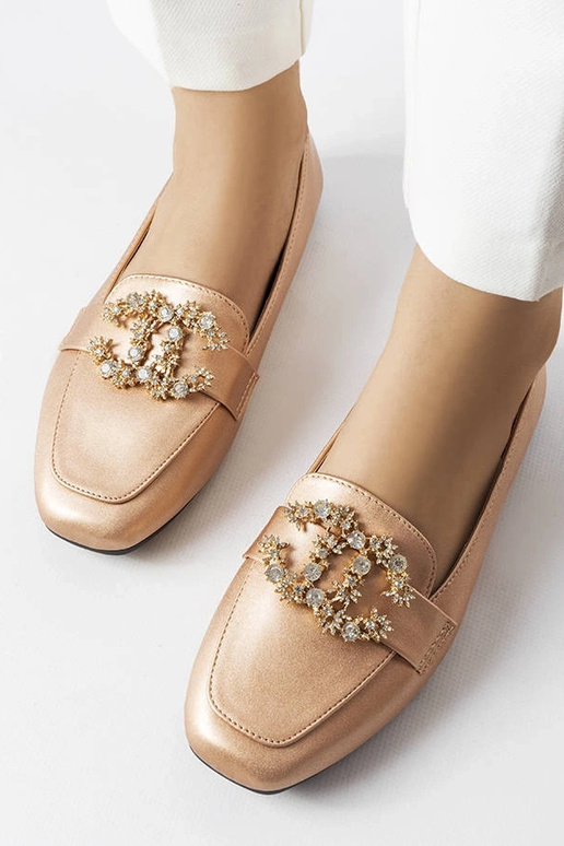 Goldene Loafer mit Zirkonia Neuer